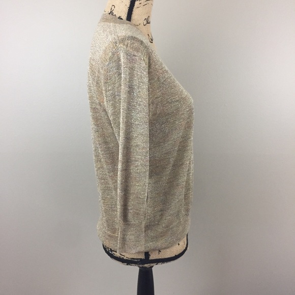 J Crew Space-dyed sparkle sweater, Gold, XXS - Picture 4 of 8